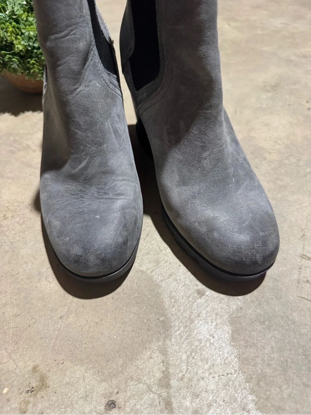 Sorel Joan of Arctic Wedge III Chelsea Ankle Boots Women Size 7.5 Gray Black
